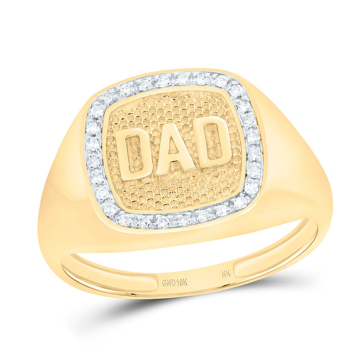 1/10CTW-NAT DIA NK "DAD" CUSHION MENS RING Daisy Joyeria
