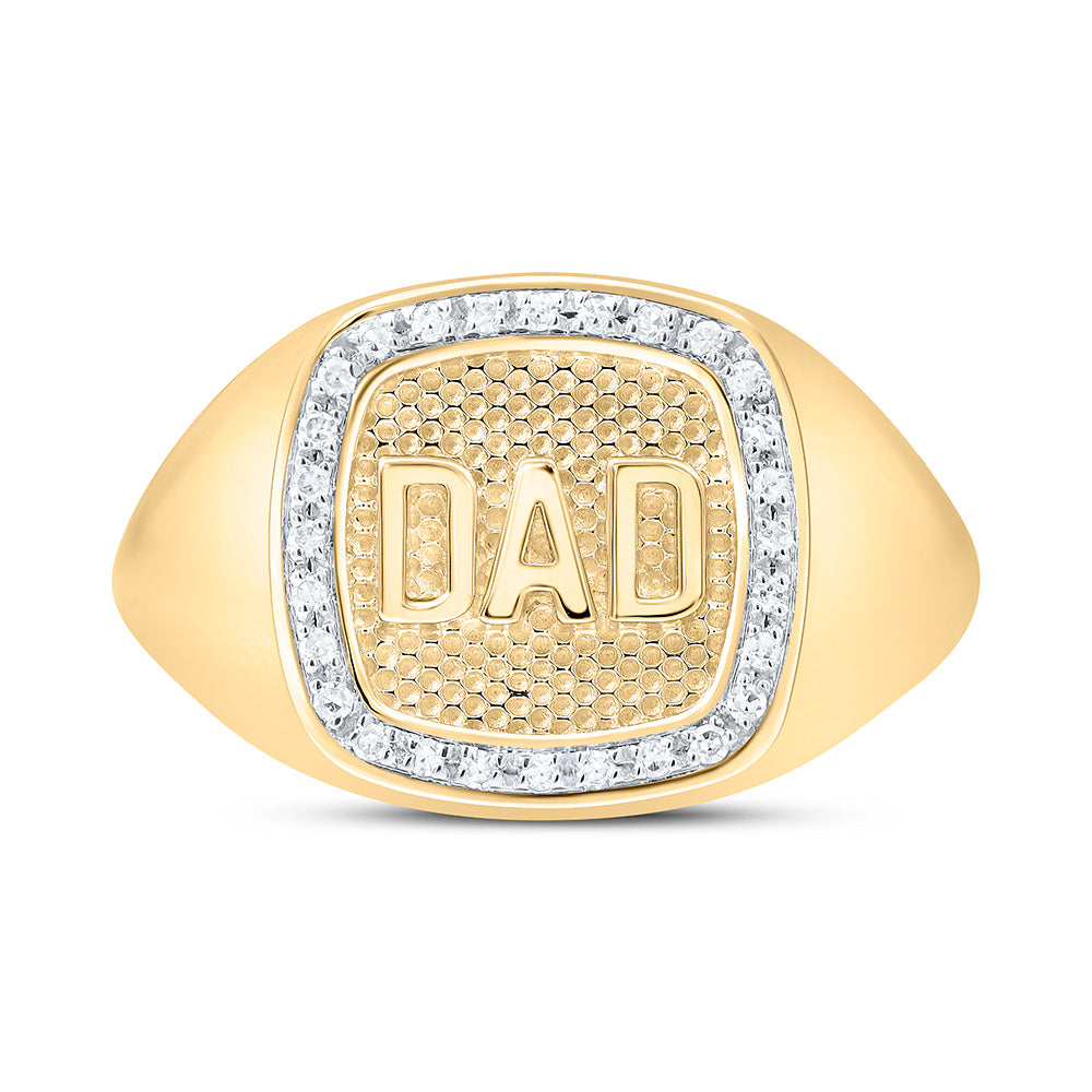 1/10CTW-NAT DIA NK "DAD" CUSHION MENS RING Daisy Joyeria