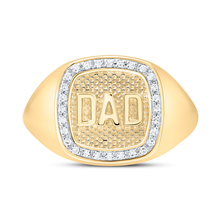 1/10CTW-NAT DIA NK "DAD" CUSHION MENS RING Daisy Joyeria