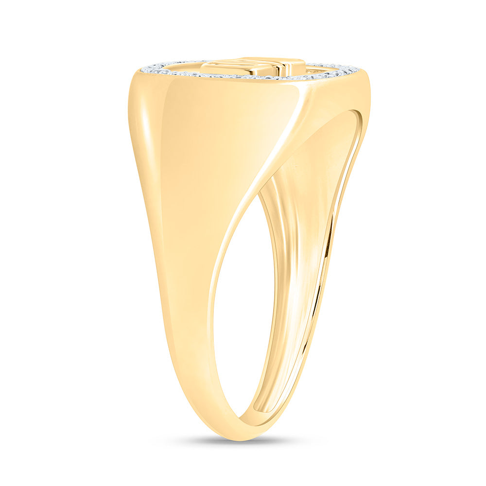 1/10CTW-NAT DIA NK "DAD" CUSHION MENS RING Daisy Joyeria