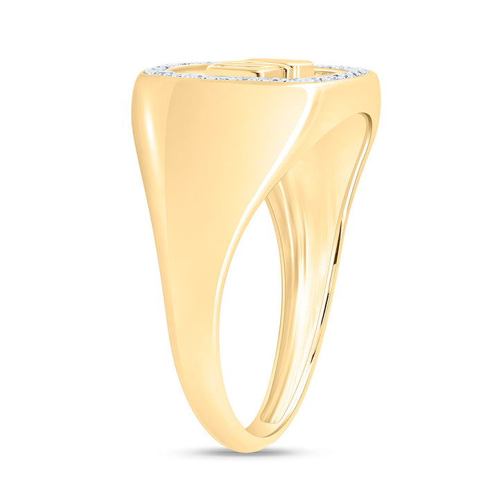 1/10CTW-NAT DIA NK "DAD" CUSHION MENS RING Daisy Joyeria