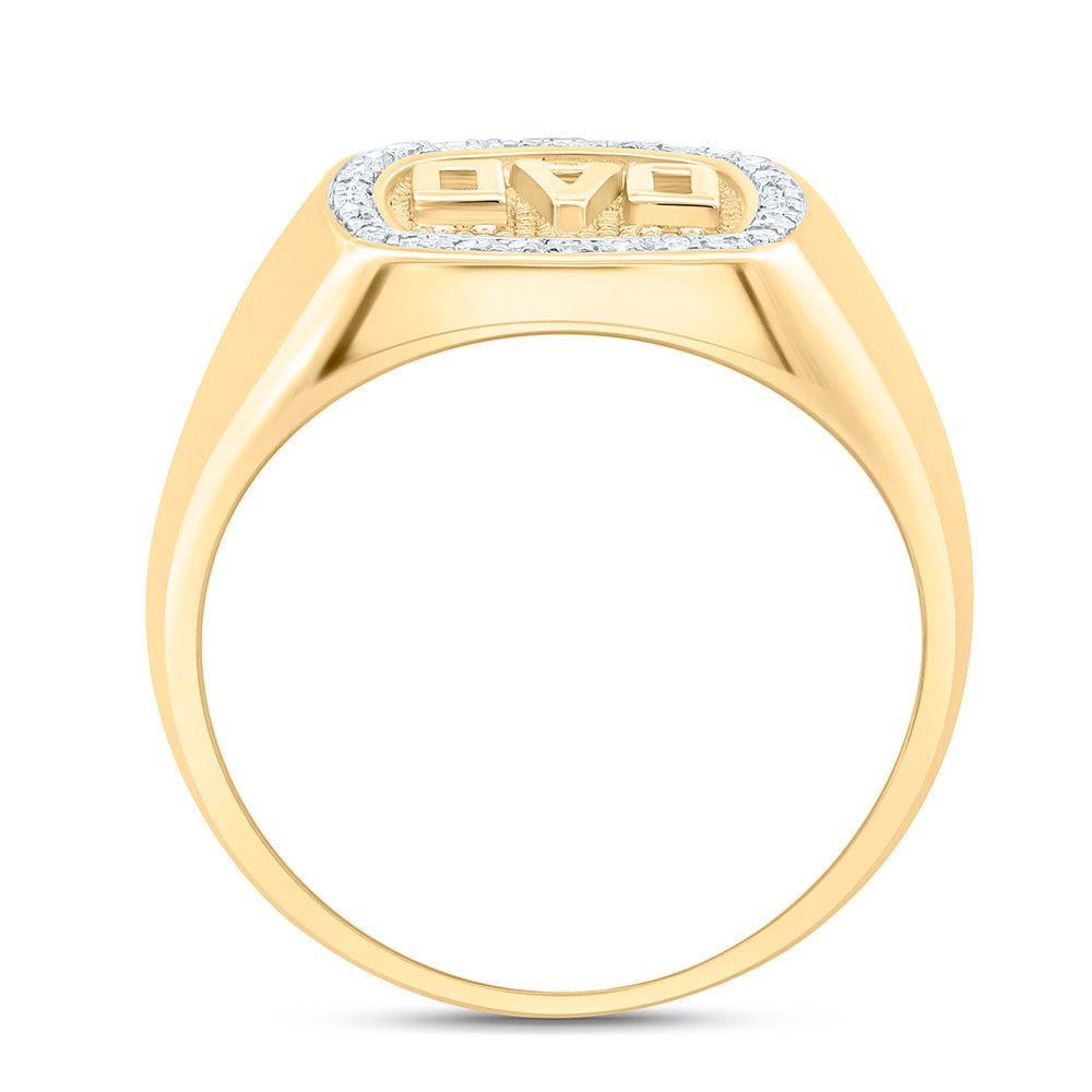 1/10CTW-NAT DIA NK "DAD" CUSHION MENS RING Daisy Joyeria