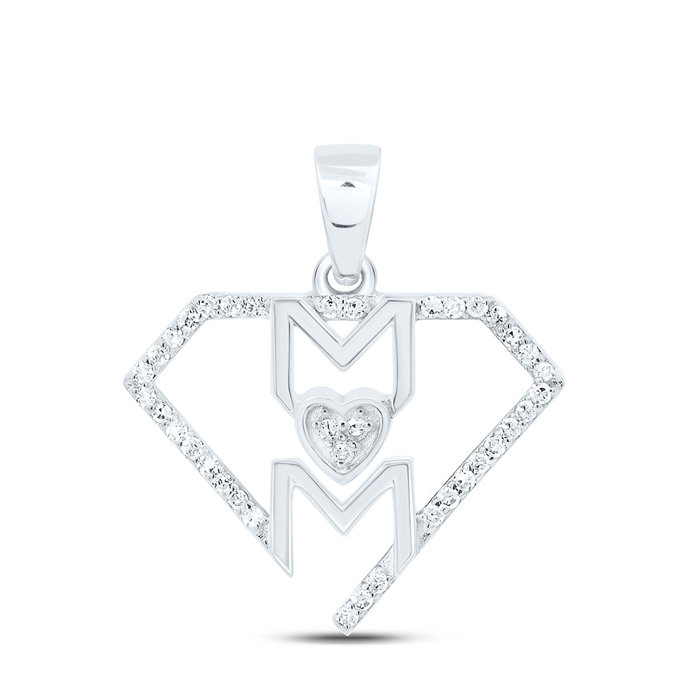 1/8CTW-NAT DIA P1 GIFT SUPER MOM HEART PENDANT Daisy Joyeria