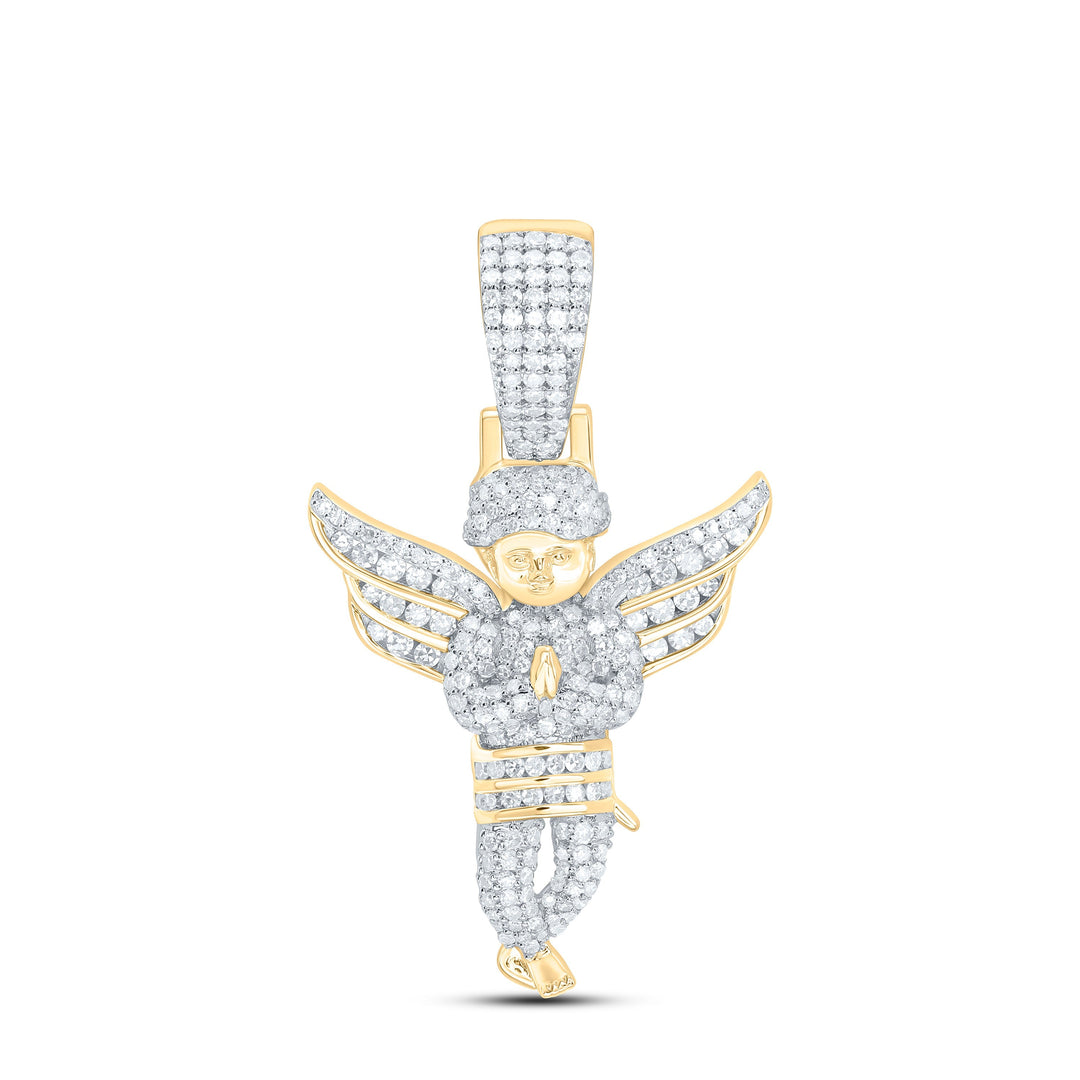 7/8CTW-NAT DIA NK "ANGEL" MENS CHARM Daisy Joyeria