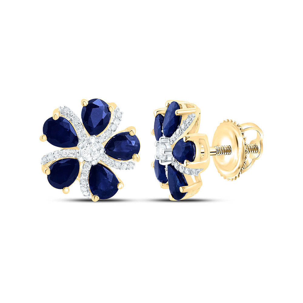 1/6CTW-NAT DIA ANA M 1 3/4CTW-PS-BS, NAT GEM FLOWER EARRING Daisy Joyeria