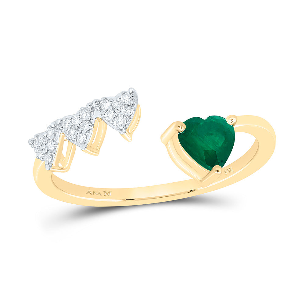 1/12CTW-NAT DIA ANA M 5MM-HT-EM NAT GEM HEART RING Daisy Joyeria