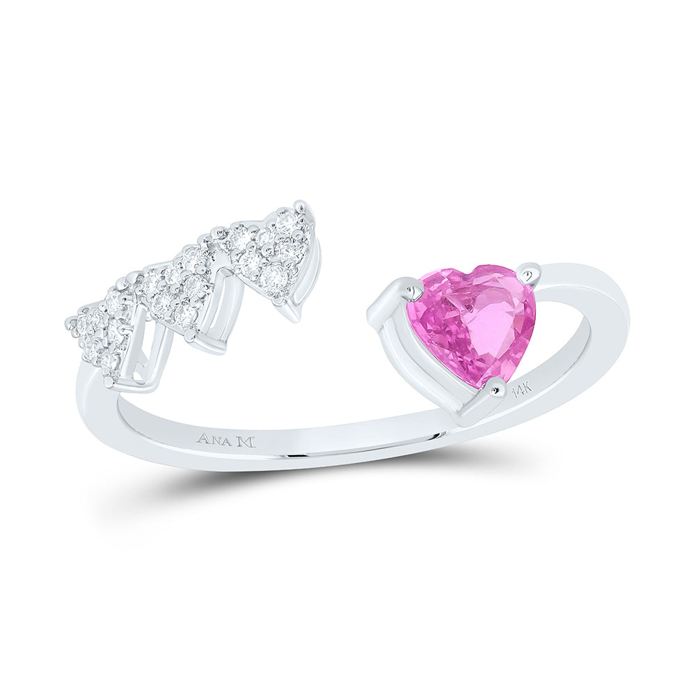 1/12CTW-NAT DIA ANA M 5MM-HT-PINK SAPP NAT GEM HEART RING Daisy Joyeria