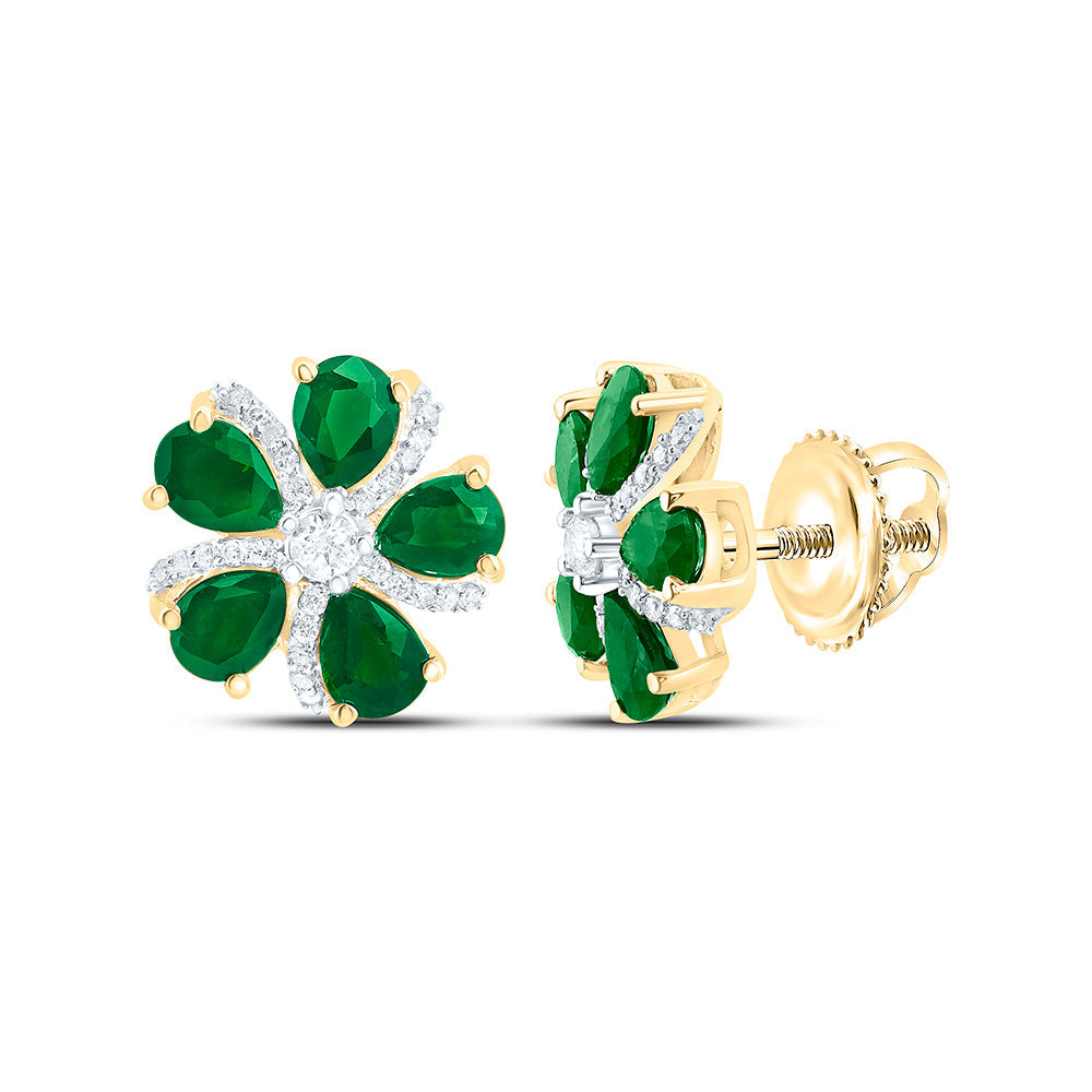 1/6CTW-NAT DIA ANA M 1 1/3CTW-PS-EM, NAT GEM FLOWER EARRING Daisy Joyeria