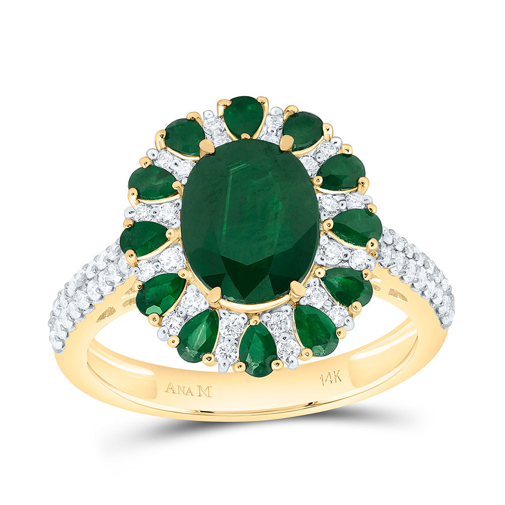 3/8CTW-NAT DIA ANA M 5/8CTW-PS-EM, 9X7MM-OV-EM, NAT GEM OVAL RING Daisy Joyeria