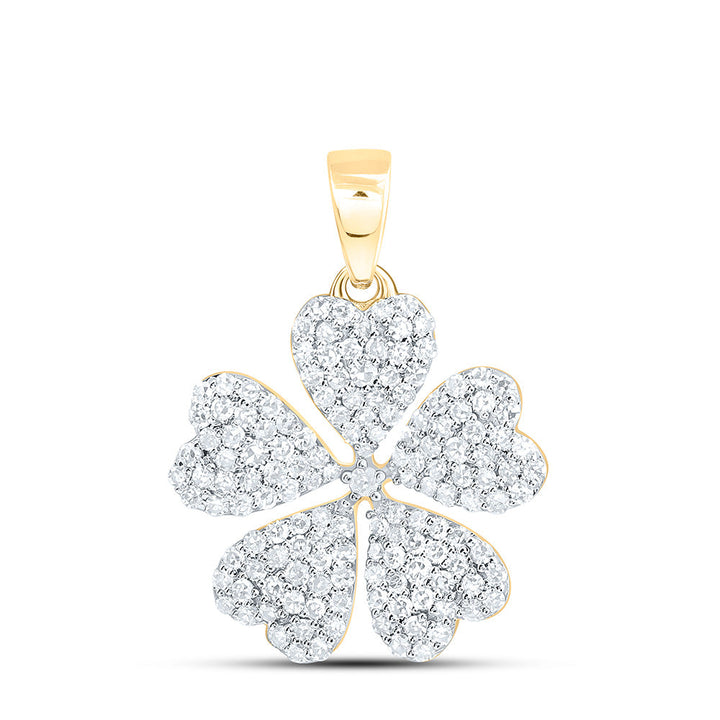 5/8CTW- NAT DIA NK FASHION HEART FLOWER PENDANT Daisy Joyeria