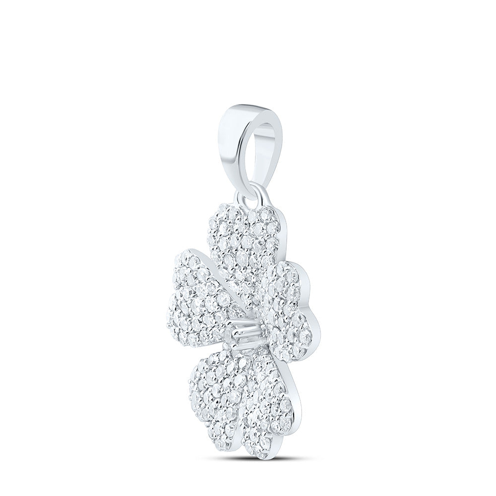 5/8CTW- NAT DIA NK FASHION HEART FLOWER PENDANT Daisy Joyeria