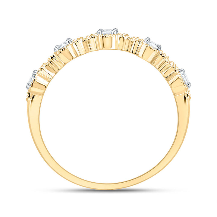 1/4CTW-NAT DIA NK FASHION CLOVER  RING Daisy Joyeria