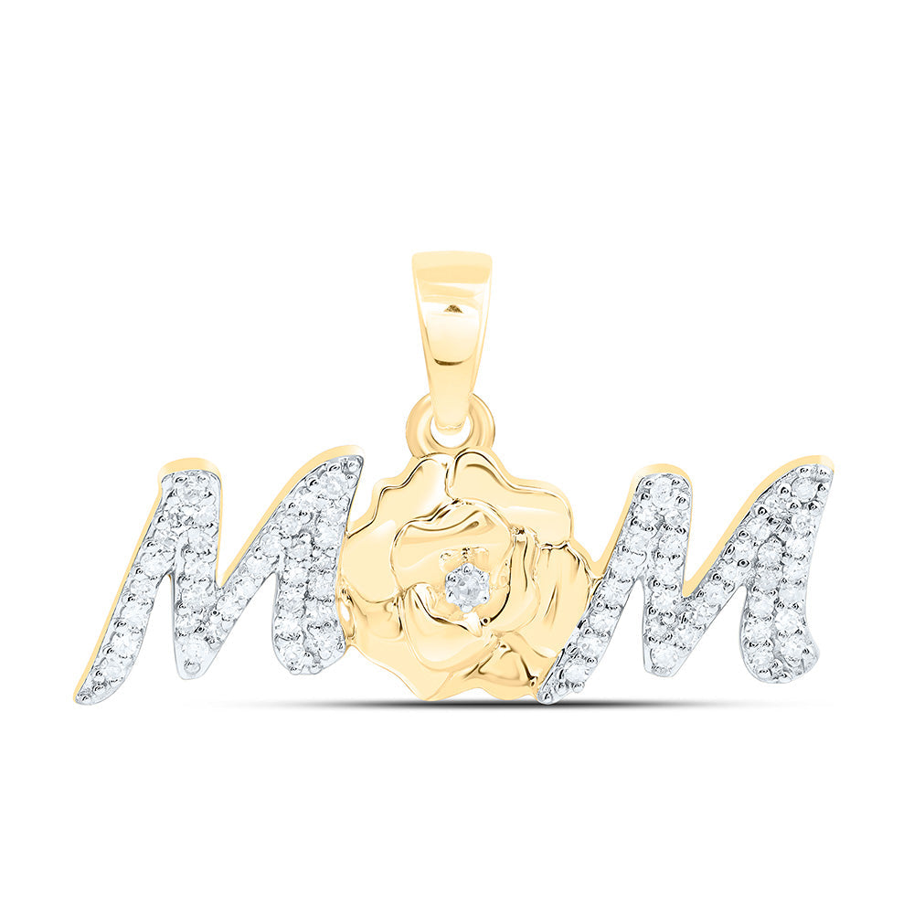 1/5CTW-NAT DIA P1 GIFT "Mom" PENDANT Daisy Joyeria