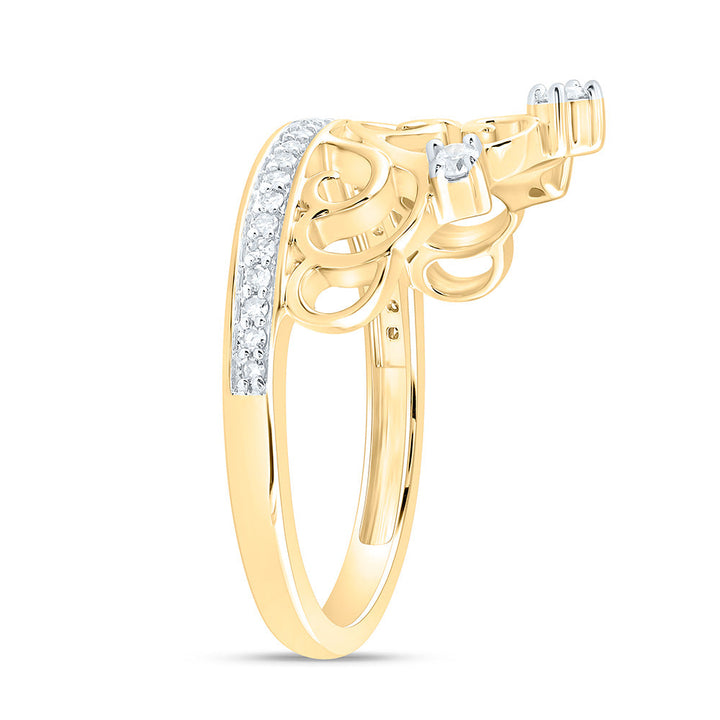 1/5CTW-NAT DIA NK FASHION HEART CROWN RING Daisy Joyeria