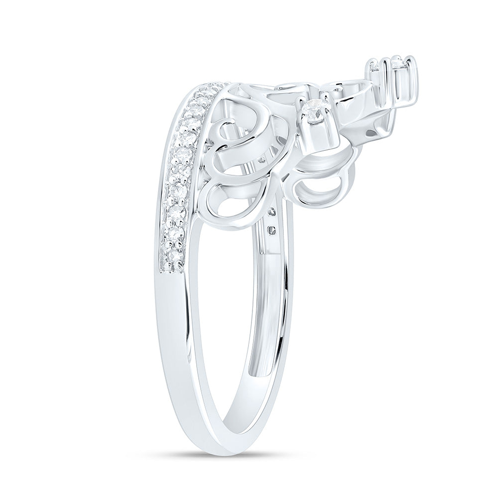 1/5CTW-NAT DIA NK FASHION HEART CROWN RING Daisy Joyeria
