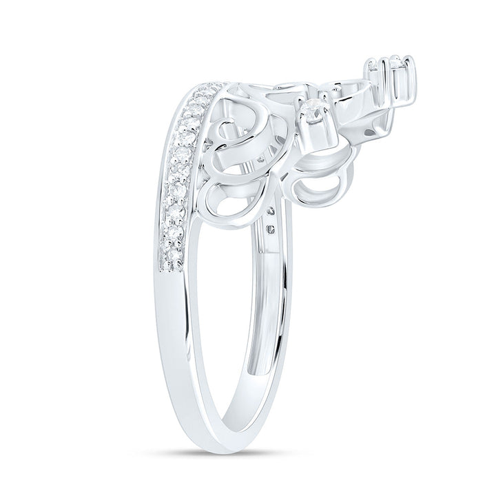1/5CTW-NAT DIA NK FASHION HEART CROWN RING Daisy Joyeria