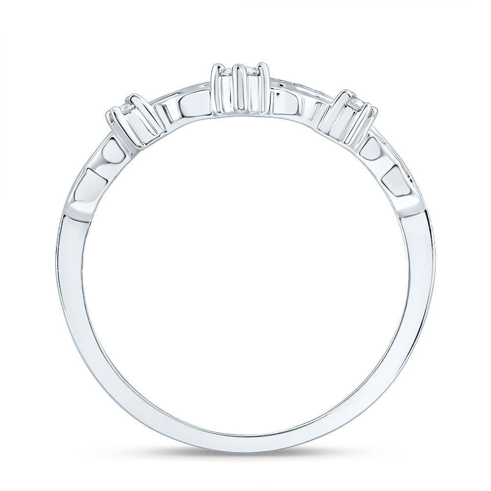 1/5CTW-NAT DIA NK FASHION HEART CROWN RING Daisy Joyeria