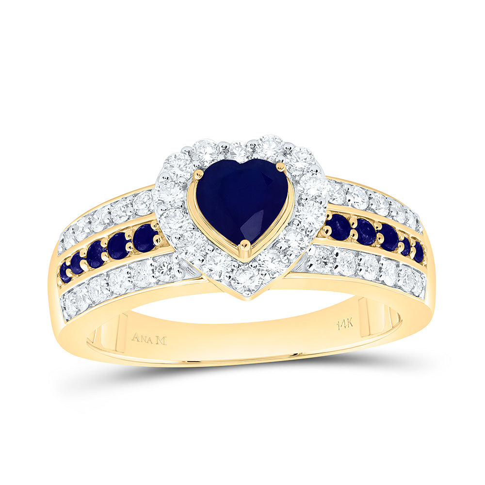 1/2CTW-NAT DIA ANA M 1/8CTW-RD-BS, 5MM HT-BS NAT GEM HEART RING Daisy Joyeria