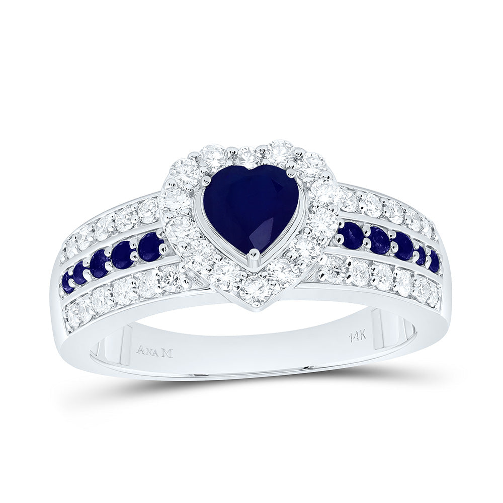 1/2CTW-NAT DIA ANA M 1/8CTW-RD-BS, 5MM HT-BS NAT GEM HEART RING Daisy Joyeria