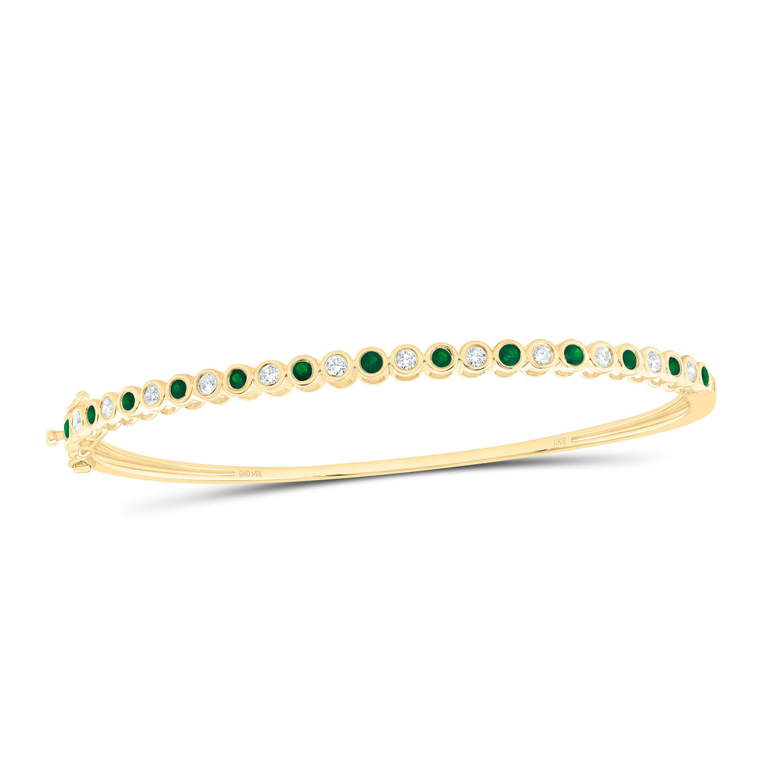 1/2CTW-NAT DIA NKE 3/8CTW RD-EM NAT GEM TENNIS BANGLE (65X55MM) Daisy Joyeria
