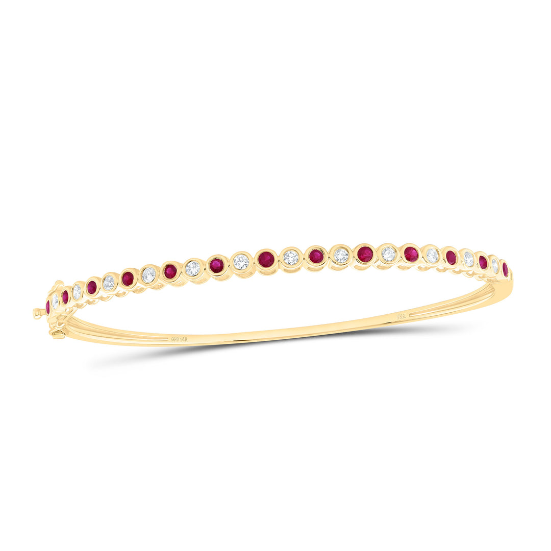 1/2CTW-NAT DIA NKE 5/8CTW RD-RU NAT GEM TENNIS BANGLE (65X55MM) Daisy Joyeria