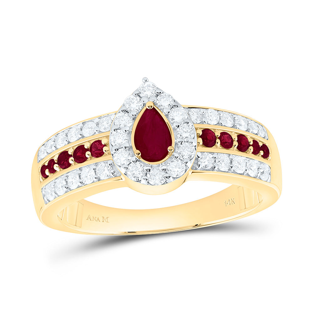3/8CTW-NAT DIA ANA M 1/8CTW-RD-RU, 5X3MM PS-RU, NAT GEM PEAR RING Daisy Joyeria