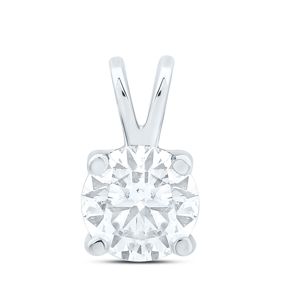 1/2CTW-NAT DIA I1 IJ ROUND SOLITAIRE PENDANT Daisy Joyeria
