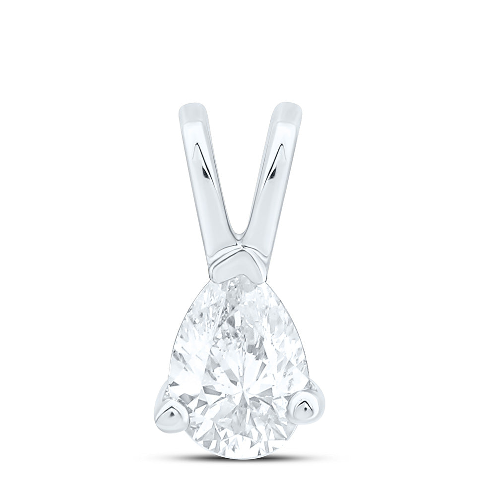 1/5CTW-NAT DIA I1 IJ PEAR SOLITAIRE PENDANT Daisy Joyeria