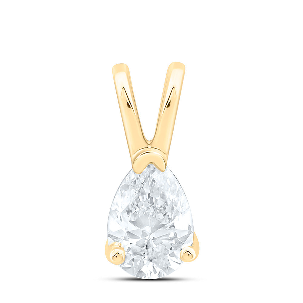 1/4CTW-NAT DIA I1 IJ PEAR SOLITAIRE PENDANT Daisy Joyeria