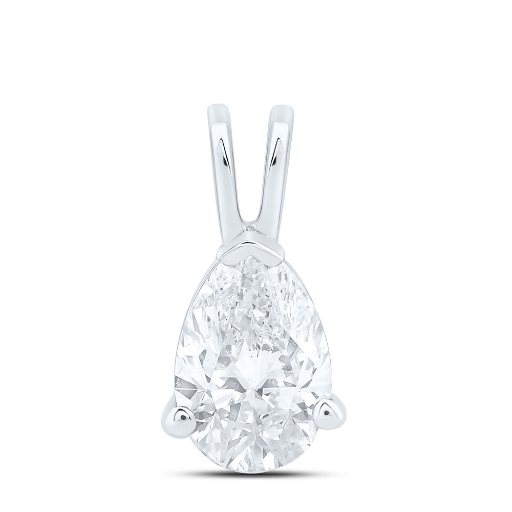 1/2CTW-NAT DIA I1 IJ PEAR SOLITAIRE PENDANT Daisy Joyeria