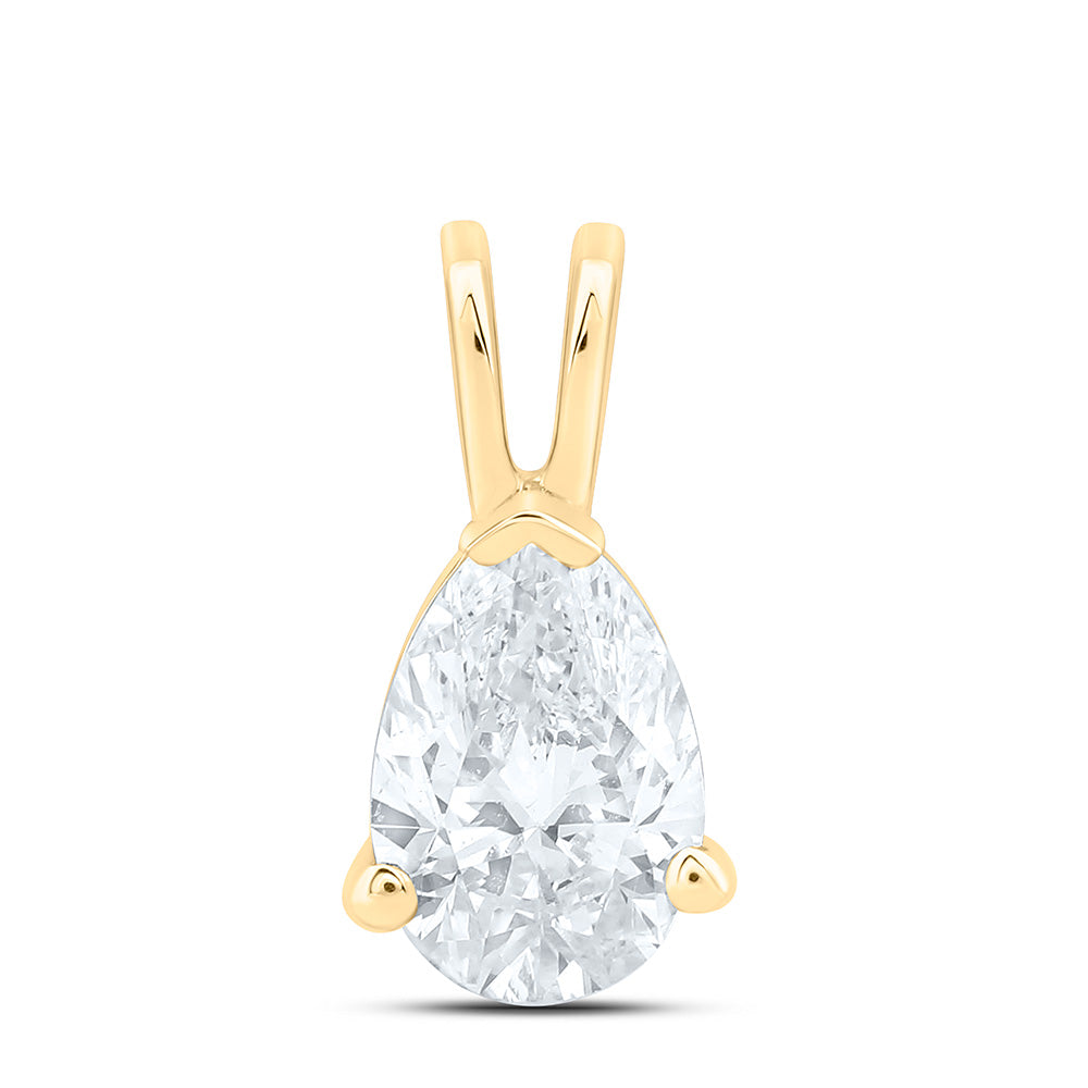1/2CTW-NAT DIA I1 IJ PEAR SOLITAIRE PENDANT Daisy Joyeria