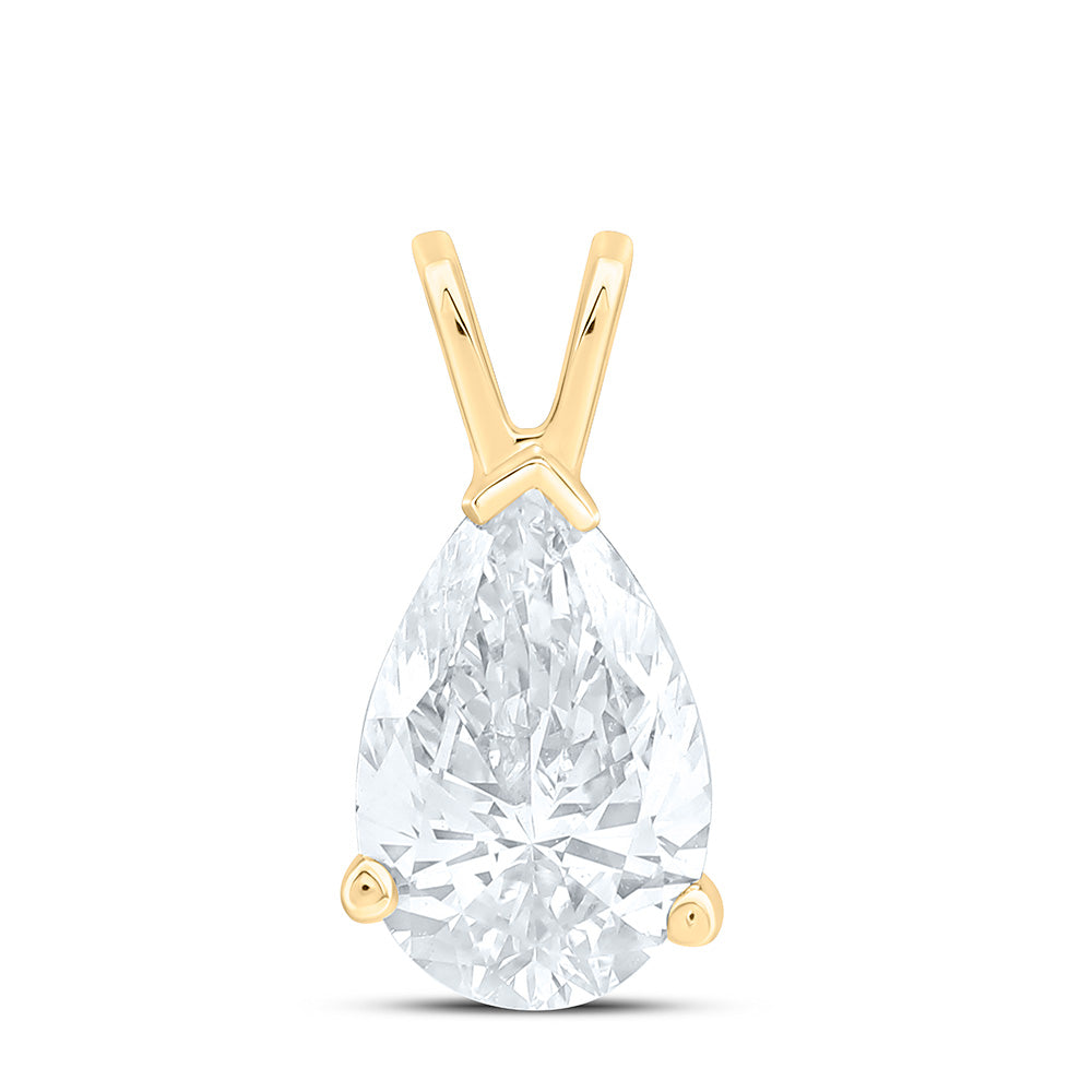 3/4CTW-NAT DIA I1 IJ PEAR SOLITAIRE PENDANT Daisy Joyeria