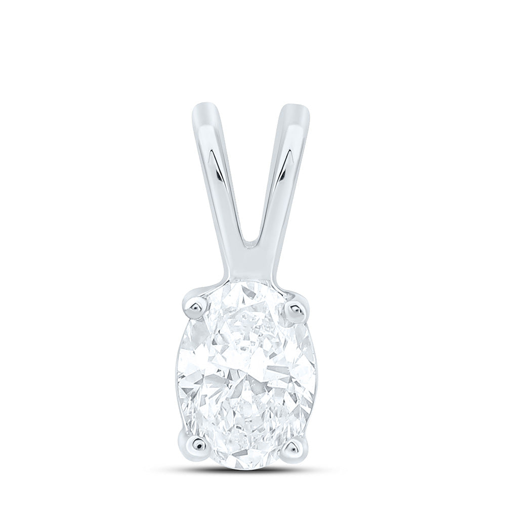 1/5CTW-NAT DIA I1 IJ OVAL SOLITAIRE PENDANT Daisy Joyeria