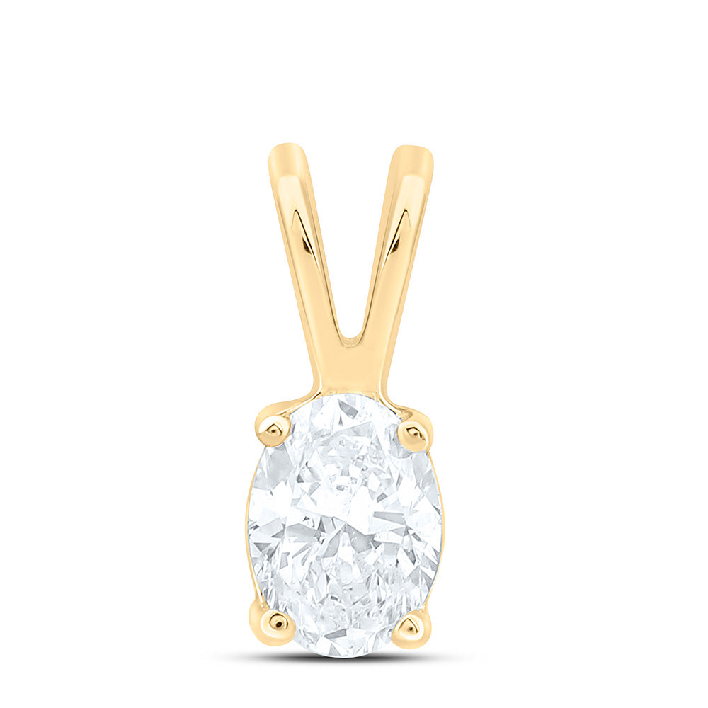 1/5CTW-NAT DIA I1 IJ OVAL SOLITAIRE PENDANT Daisy Joyeria