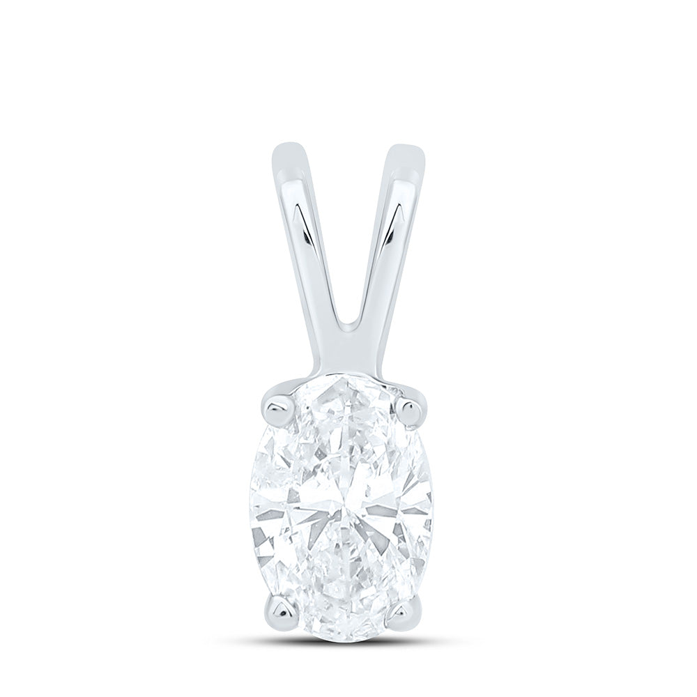 1/4CTW-NAT DIA I1 IJ OVAL SOLITAIRE PENDANT Daisy Joyeria