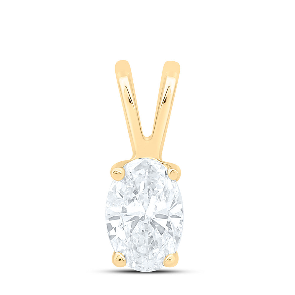 1/4CTW-NAT DIA I1 IJ OVAL SOLITAIRE PENDANT Daisy Joyeria