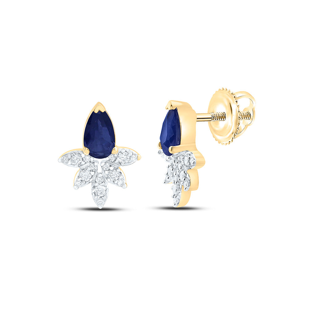 1/8CTW-NAT DIA ANA M 5X3MM-PS-BS NAT GEM EARRING Daisy Joyeria