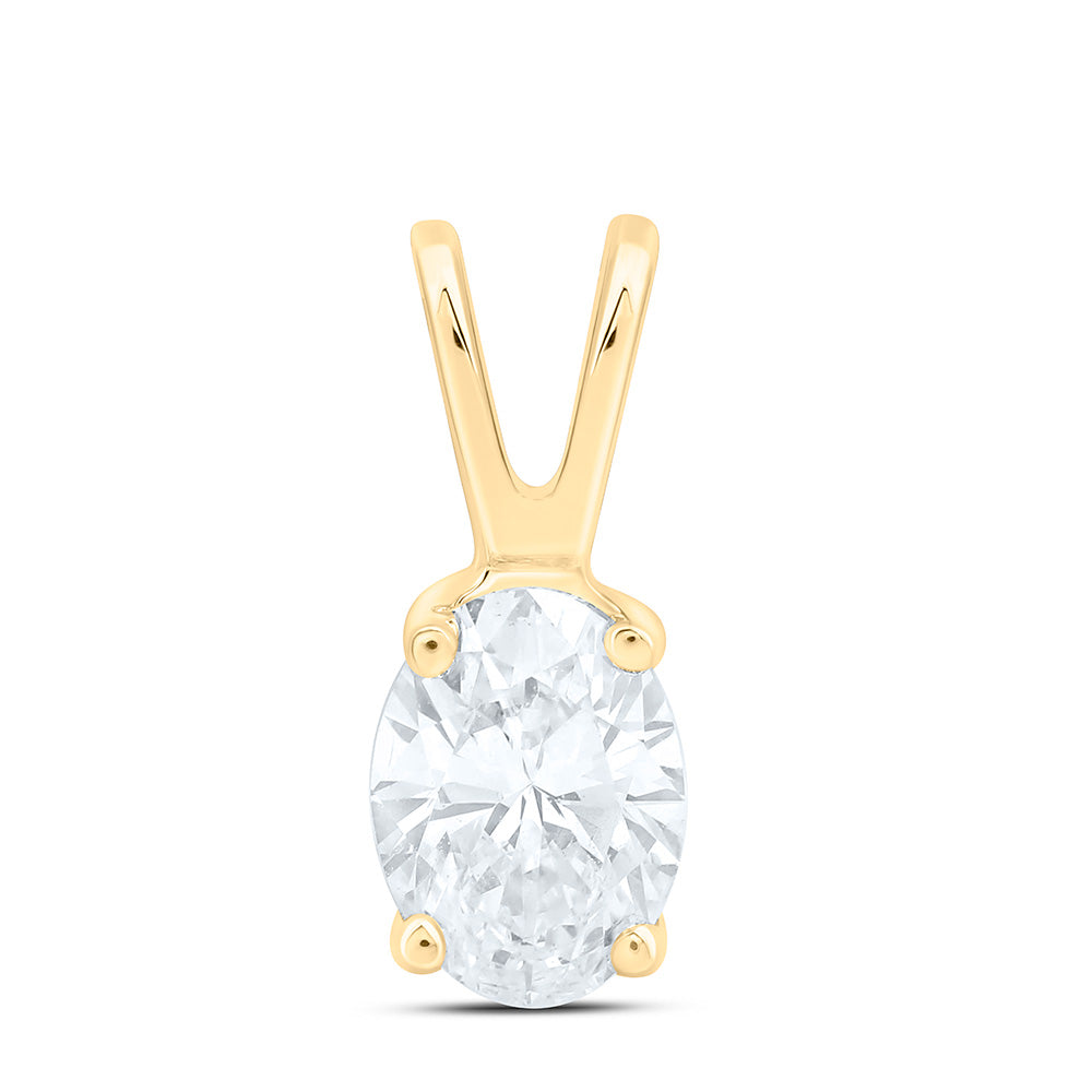 1/2CTW-NAT DIA I1 IJ OVAL SOLITAIRE PENDANT Daisy Joyeria