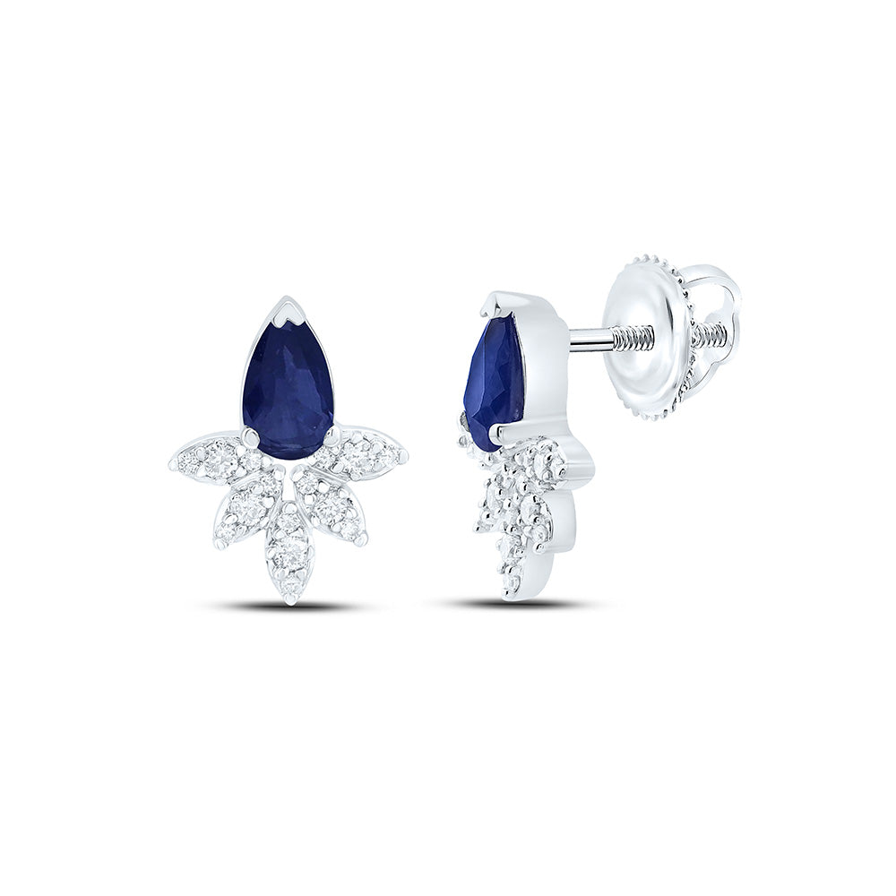 1/8CTW-NAT DIA ANA M 5X3MM-PS-BS NAT GEM EARRING Daisy Joyeria