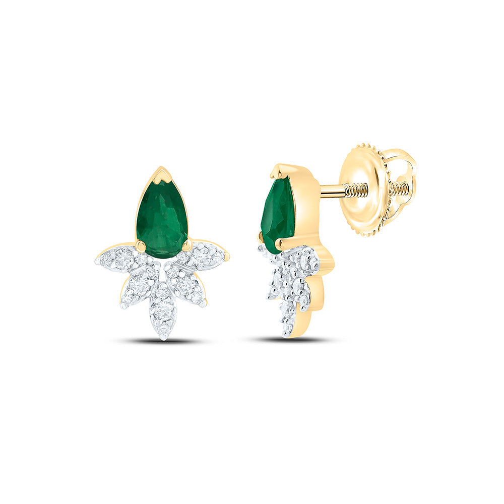 1/8CTW-NAT DIA ANA M 5X3MM-PS-EM NAT GEM EARRING Daisy Joyeria
