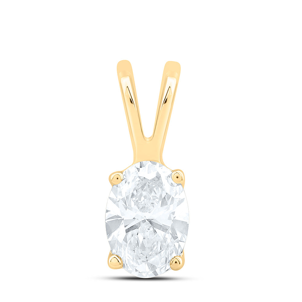 3/4CTW-NAT DIA I1 IJ OVAL SOLITAIRE PENDANT Daisy Joyeria