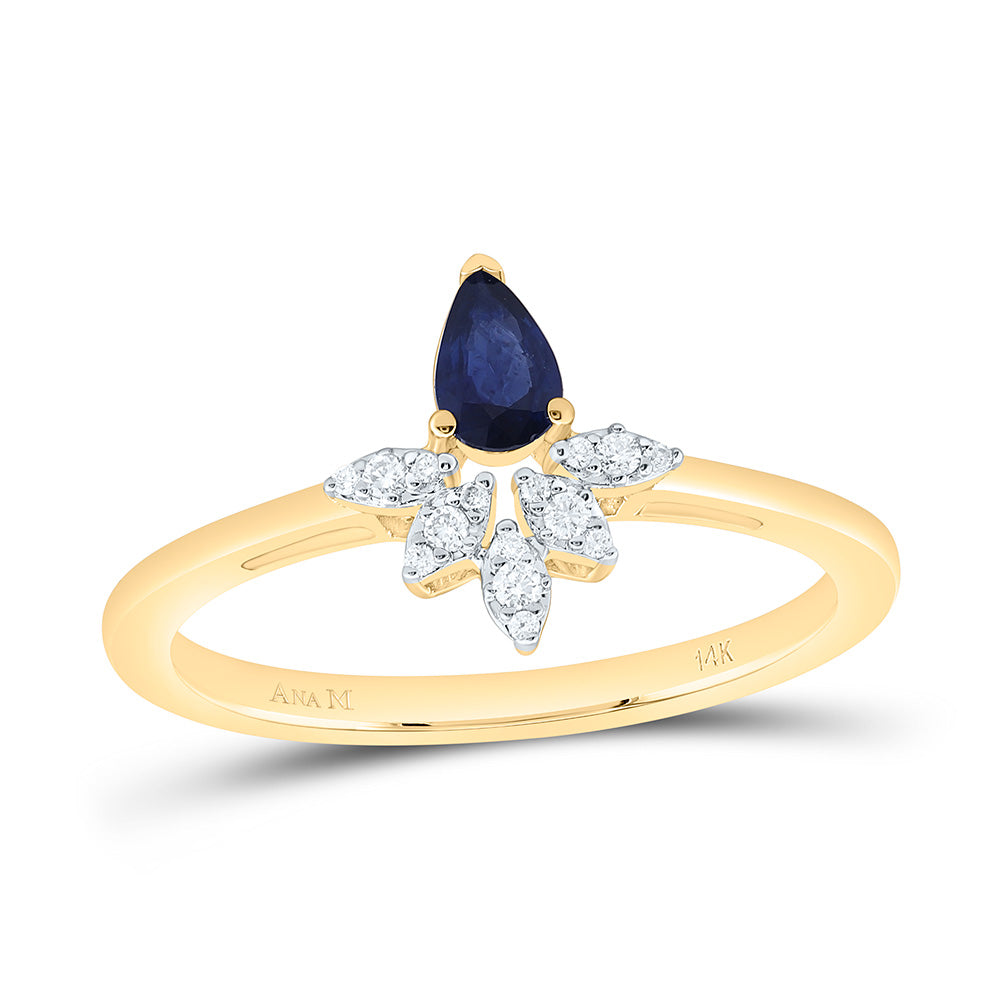 1/20CTW-NAT DIA ANA M 5X3MM-PS-BS NAT GEM RING Daisy Joyeria