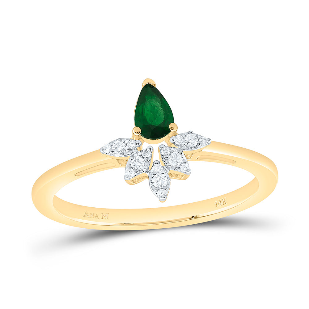 1/20CTW-NAT DIA ANA M 5X3MM-PS-EM NAT GEM RING Daisy Joyeria