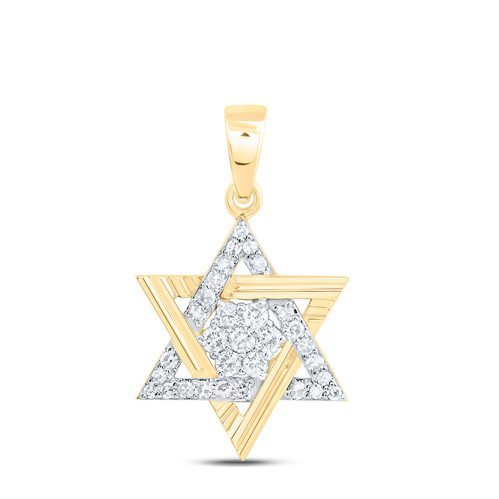 1/4CTW-NAT DIA NK STAR OF DAVID PENDANT Daisy Joyeria