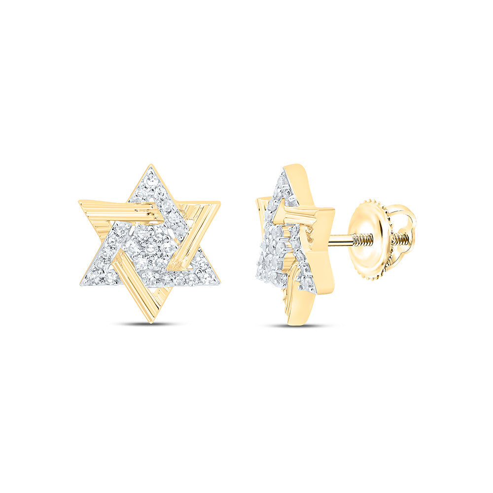 1/5CTW-NAT DIA NK STAR OF DAVID EARRING Daisy Joyeria