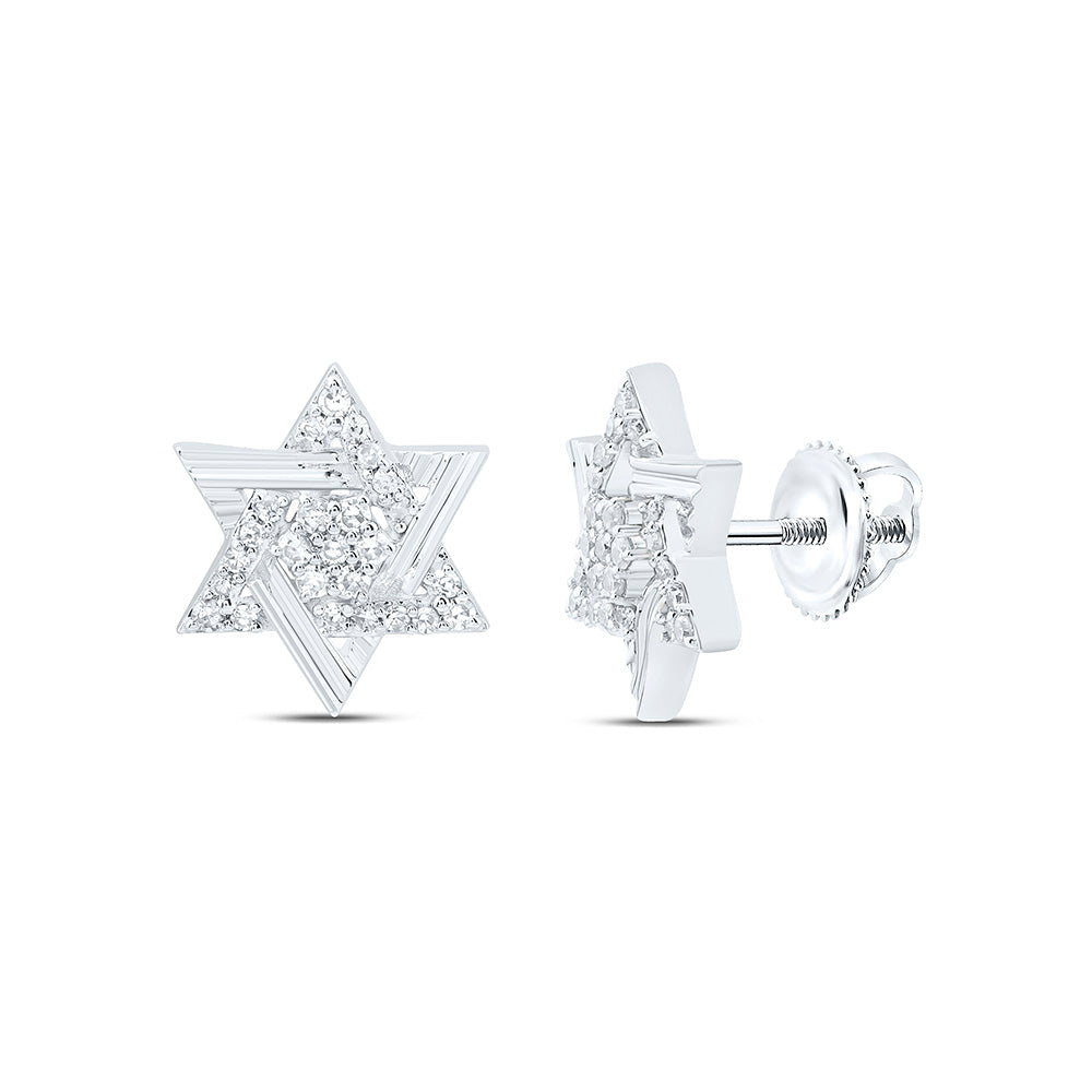 1/5CTW-NAT DIA NK STAR OF DAVID EARRING Daisy Joyeria