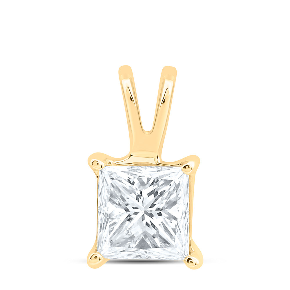 1/2CTW-NAT DIA I1 IJ PRINCESS SOLITAIRE PENDANT Daisy Joyeria