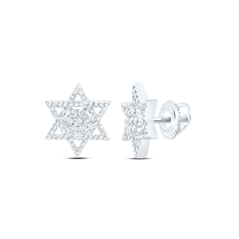 1/6CTW-NAT DIA NK  STAR OF DAVID EARRING Daisy Joyeria