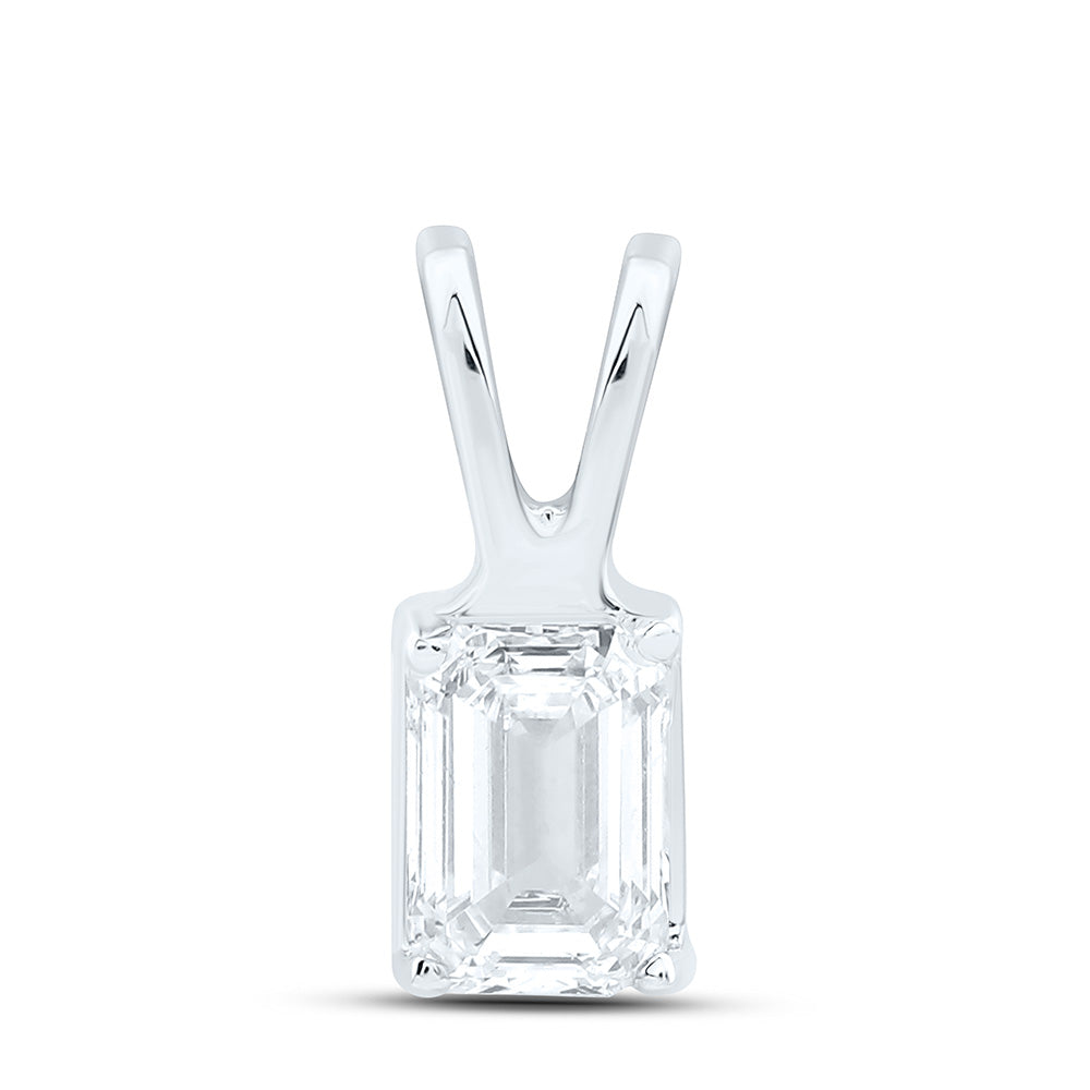 1/4CTW-NAT DIA I1 IJ EMERALD SOLITAIRE PENDANT Daisy Joyeria