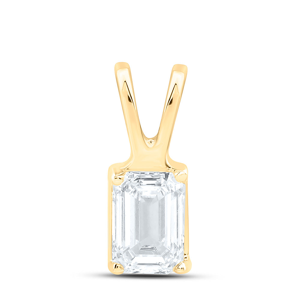 1/4CTW-NAT DIA I1 IJ EMERALD SOLITAIRE PENDANT Daisy Joyeria